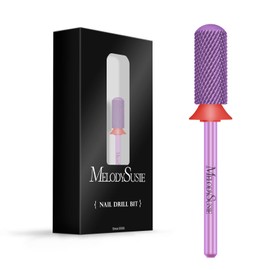 MelodySusie Safety Nail Drill Bits, 3/32'' Smooth Round Top Small Barrel Carbide Bits, Fast Remove Acrylic or Hard Gel for Manicure Pedicure Salon Professional or Beginner, Purple, Fine