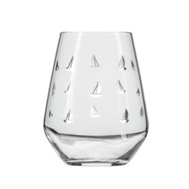 Rolf Glass Sailing Stemless Wine Tumbler 18 ounce | Stemless Wine Glasses Set of 4 | Lead-Free Crystal Glass | Etched Tumbler Glasses | Proudly Made in the USA