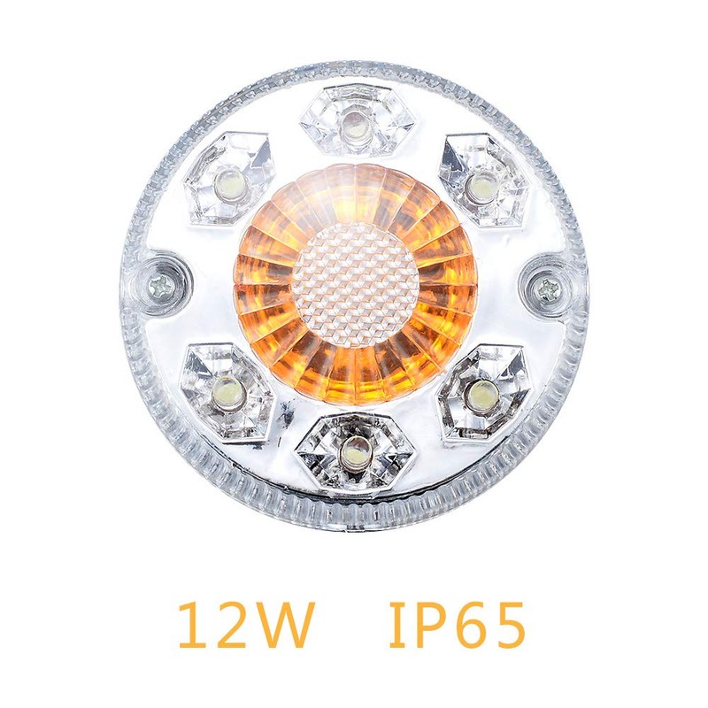 4pcs 3" Round 24-LED Double Face Red-Amber Turn Brake Stop