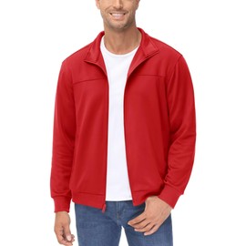 MAGCOMSEN Track Jackets For Men Baseball Jacket Casual Jackets Running Jacket With 2 Pockets Performance Stand Collar Athletic Jacket