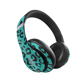 MightySkins Glossy Glitter Skin Compatible with Beats Studio Pro - Teal Leopard | Protective, Durable High-Gloss Glitter Finish | Easy to Apply