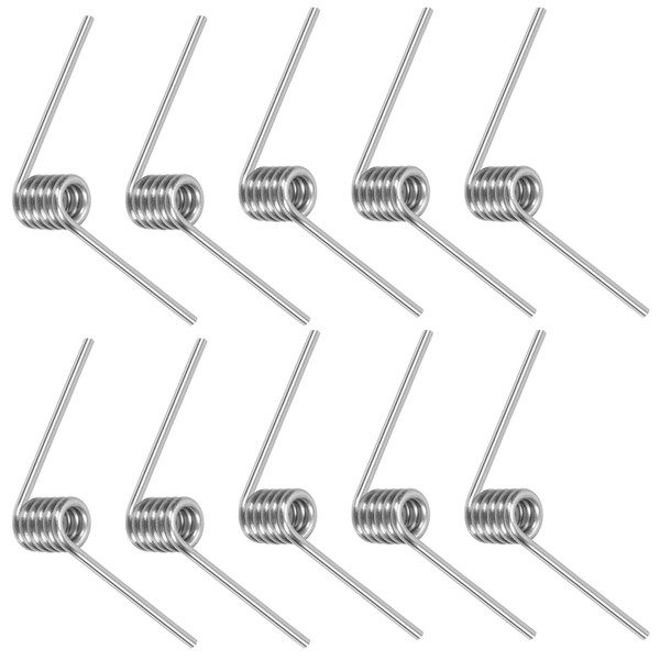 Swpeet 10Pcs 90 Degree Stainless Steel Torsional Springs 2mm Wire