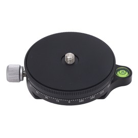 Camera Panoramic Panning Base with Level 60MM Aluminum Alloy CNC Oxidized 1/4in 3/8in Thread 360 Degree Panoramic Tripod Head