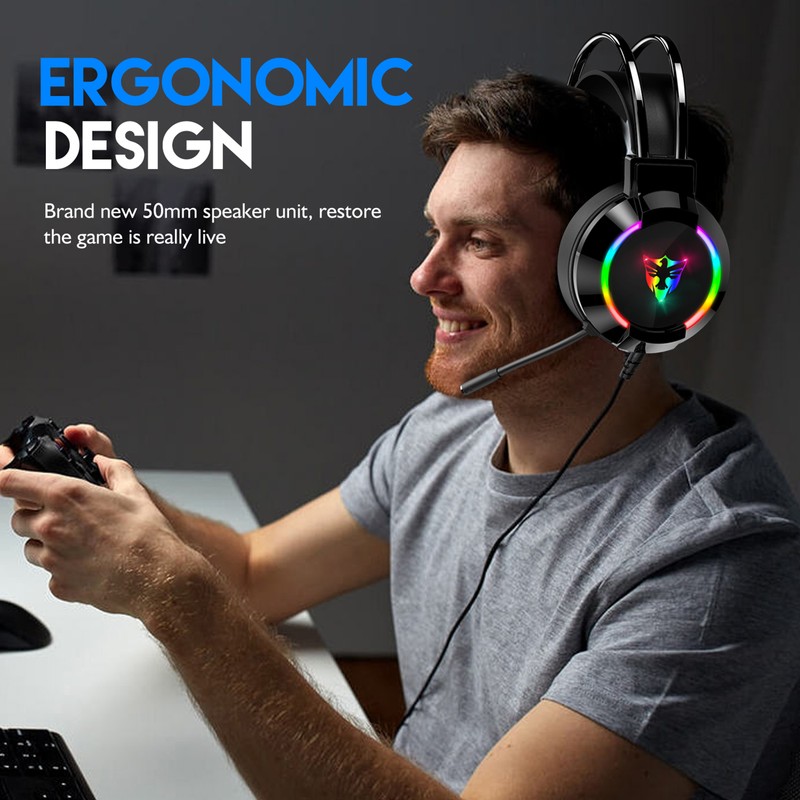 Wired Gaming Headset Headphones for PC Laptop Game Console