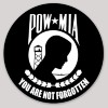 3 Inch Non-Reflective POW MIA You Are Not Forgotten Round Vinyl Sticker
