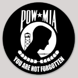 3 Inch Non-Reflective POW MIA You Are Not Forgotten Round Vinyl Sticker