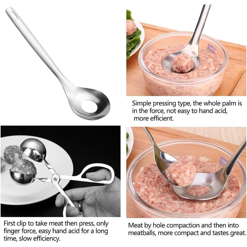 2Pcs Cactus Peeler Spoon, Stainless Steel Rice Meat Dumplings Spoon