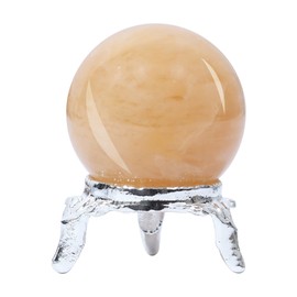 30-40 mm Yellow Jade | Crystal Sphere Ball | Gemstone Ball with Stand | Natural Gemstone for Healing Crystals | Crystal Balls for Witchcraft | Chakra Balancing | Spiritual Gift Home Décor