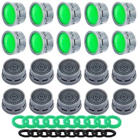 Faucet Aerator, 1.5 GPM Flow Restrictor Insert, Faucet Aerator Replacement Part for Bathroom or Kitchen Faucet Filter, Fits Male and Female Faucet Aerators with Washers (20 Pcs)