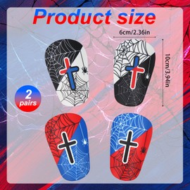 2 Pairs Miniature Spider Web Football Shin Guards, 3.94x2.36in Mini Cross Guard Comfortable Small Youth Soccer Pad Protective Equipment Suitable for Kids Men Women
