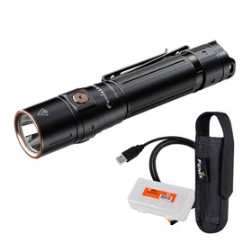 Fenix LD30R EDC Flashlight, 1700 Lumen USB-C Rechargeable for Everyday Carry Compact Tactical Duty Light with Durable Pocket Clip, Holster and Organizer