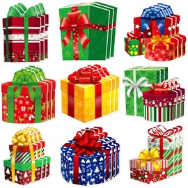 Nezyo 60 Pcs Christmas Party Decoration Xmas Gift Boxes Bulletin Cutouts Merry Christmas Paper Cut Xmas Cutouts Decor for Xmas Holiday Party Classroom Home Chalkboard Supplies Decoration (Gift Box)