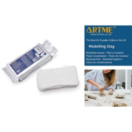 ARTME Air Hardening Modelling Clay 500g White Moulding Compound for Arts and Creative Crafts - Air Dry, Individual Packaging (500g x 1)