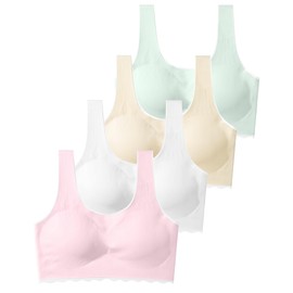 SALIA GIRL Training Bras for Girls 10-16 Sports Seamless Bra with Removable Padding Bras, Large