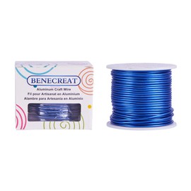 BENECREAT 12 Gauge(2mm) Aluminum Wire 100FT(30m) Anodized Jewelry Craft Making Beading Floral Colored Aluminum Craft Wire - Blue