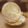 LED Gold Right Locomotive Len's Quartz Men's Pocket Watch, Arabic