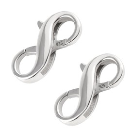 2Pcs Double Opening Necklace Clasp, 925 Sterling Silver Lobster Clasps, Sterling Silver Bracelet Clasps, for DIY Jewelry Making, Bracelet and Necklace Extender