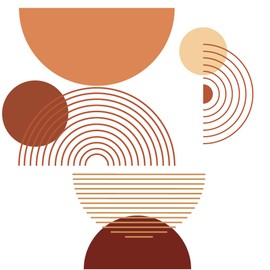 SUPERDANT Wall Decoration in Boho Style with Geometric Linear Circle Wall Sticker for Peel and Stick DIY Art PVC Wall Sticker Decorations for Sticking to the Wall for Home