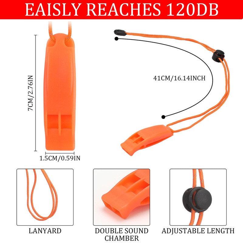 Treela 22 Pcs LED Navigation Kayak Lights with Safety Whistle