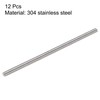 sourcing map 12Pcs M5 x 120mm Fully Threaded Rod 304