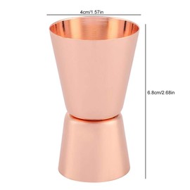 Double Cocktail Jigger, Japanese Style Stainless Steel Bar Measuring Jigger Cups for Bartending 15/30ml Rose Gold(Rose Gold)