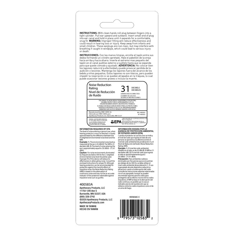 Flents Protechs Foam Ear Plugs for Sleeping, Snoring, Loud Noise,