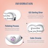 Amuefer Grandma Heart Charms for Bracelets 925 Sterling Silver with