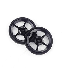 2pcs ACE Alloy Easy Wheels Easywheel & Titanium Bolts for Brompton Folding Bike Dino Kiddo(Black