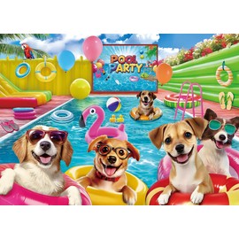 500 Piece Puzzle for Adults - Jigsaw Puzzles - Puppy Pool Party