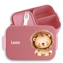 Children's Bento Box Midi Lunch Box for Mepal Bento Box - Lions - Cute Lion Motif Lion - 900 ml - Pink - Lunch Box Nursery Tiger Cute Children's Lunch Box Girls Kita Leo