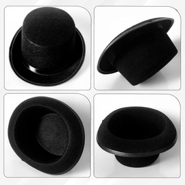 HiFEN® Top Hat Black Velour - Stylish Formal Accessory for Men - Vintage Design for Costumes, Weddings, and Events (Adult)