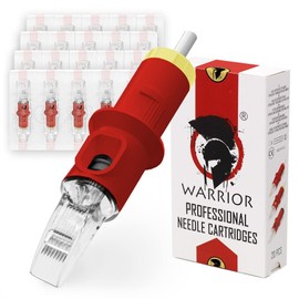WARRIOR Cartuchos agujas tatuaje professional rojos esterilizados con cartucho aguja tatuaje gas Eo Big Magnum M1 20pcs maquillaje permanent acero quirúrgico desechable (0.30 mm-1017M1)
