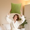 Sage Green Linen Pillowcase, Square Throw Pillow Covers for Sofa