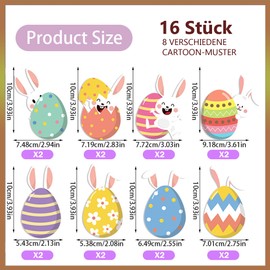 Easter Bunny Decorative Hangers - Pack of 16 Premium Easter Bunnies Made of Cardboard, Ideal for Easter Decoration, Gifts & Craft Projects - Festive Spring Decoration for Home and Garden