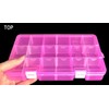 Qualsen Plastic Storage Box, Adjustable Compartments Assortment Box, Jewellery Box,