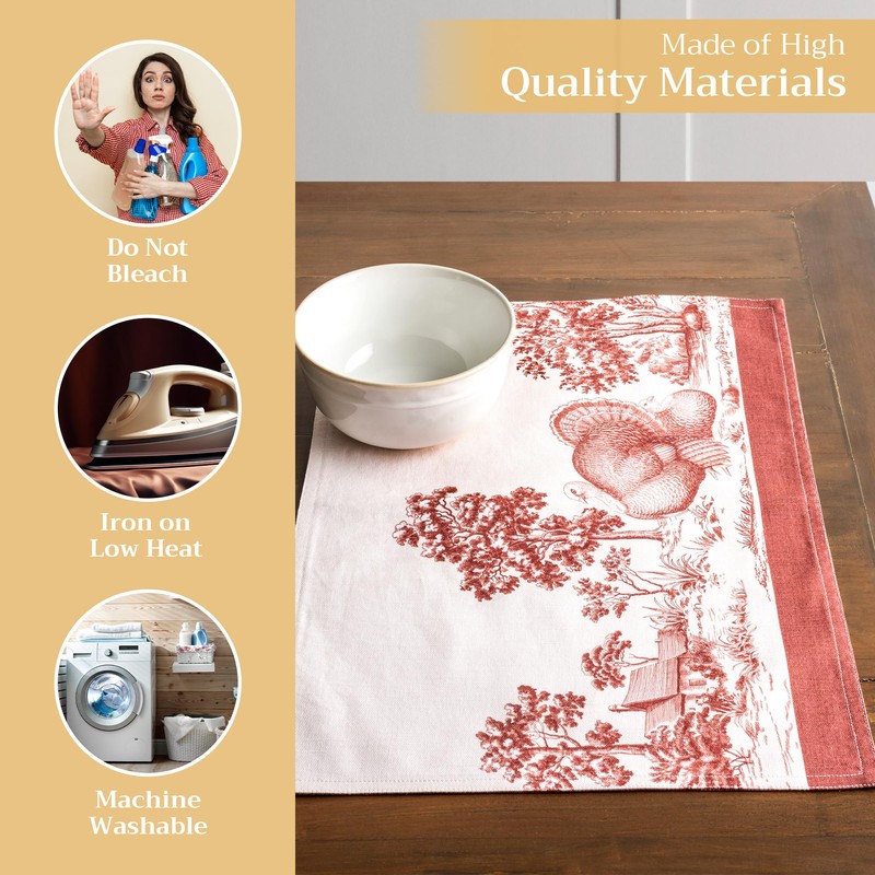 Maison d'Hermine 100% Cotton Set of 4 Placemats for Dining