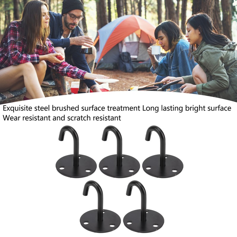 5Pcs Heavy Duty Fixed Pad Eye Plate Thickened Black 304
