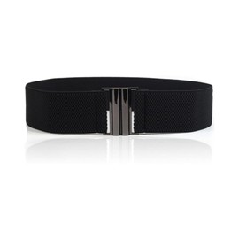 TPZORJX 1 x Waist Belt Black Wide Belt Women's Vintage Elastic Waist Belt Fashionable Retro Adjustable Cinch Belt with Buckle for Women Girls