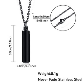 ZEACCT 1 Piece Sealed Cylinder Tube Locket, Pet Urn Ash Necklace Jewellery, Locket Necklaces, Stainless Steel Urn Ash Necklace, for Ashes, Individual Memorial Stainless Steel, 1, Sterling silver, 1
