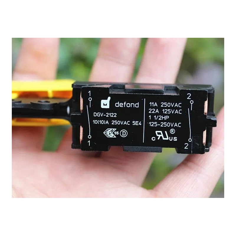 Defond DGV-2122 Yellow Button Trigger Switch 125-250VAC 4 Wire's Holes