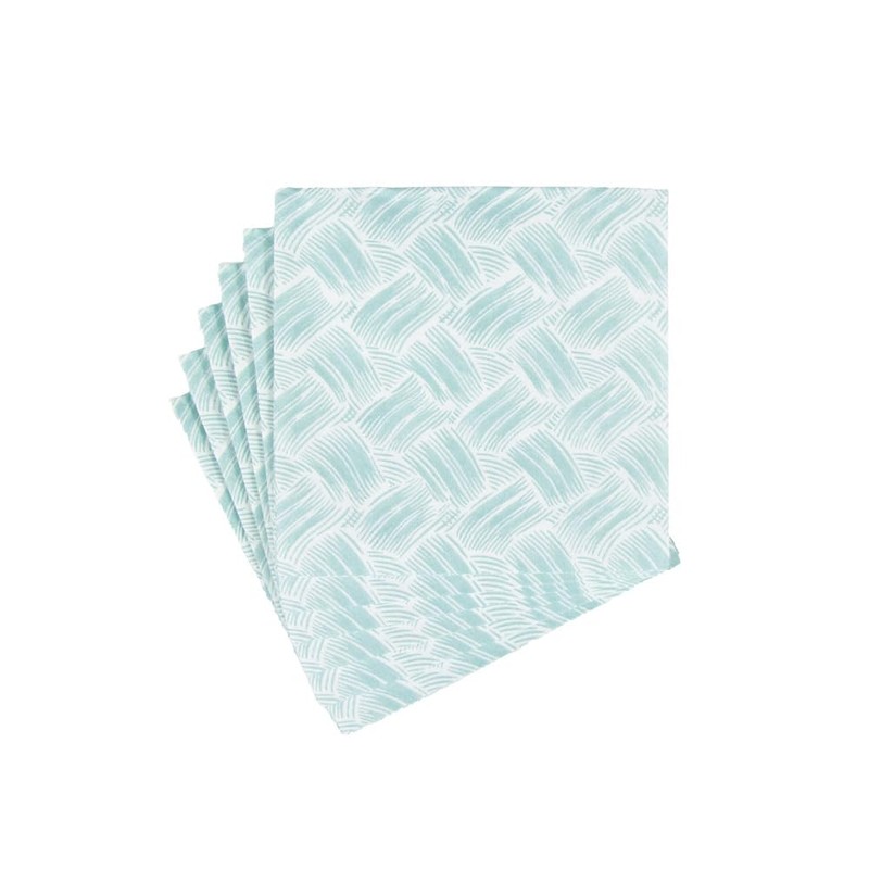 Caspari Basketry Mist Paper Linen Cocktail Napkins - 15 Per