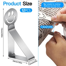 GlasFlength Tablecloth Clips, Stainless Steel, Pack of 12 Tablecloth Clips, Table Cover Clips, Table Clips, Tablecloth Clips, Weatherproof Tablecloth Clips for Garden Table, Restaurant, Camping Table