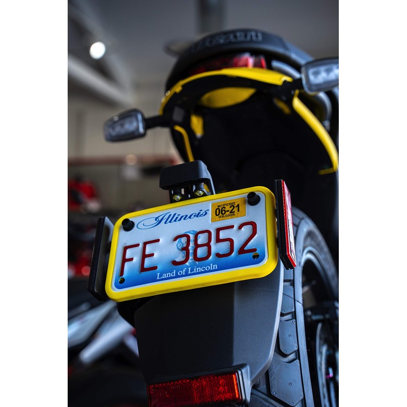 Rightcar Solutions Motorcycle License Plate Frame Premium Silicone, Rust-Proof, Rattle-Proof,