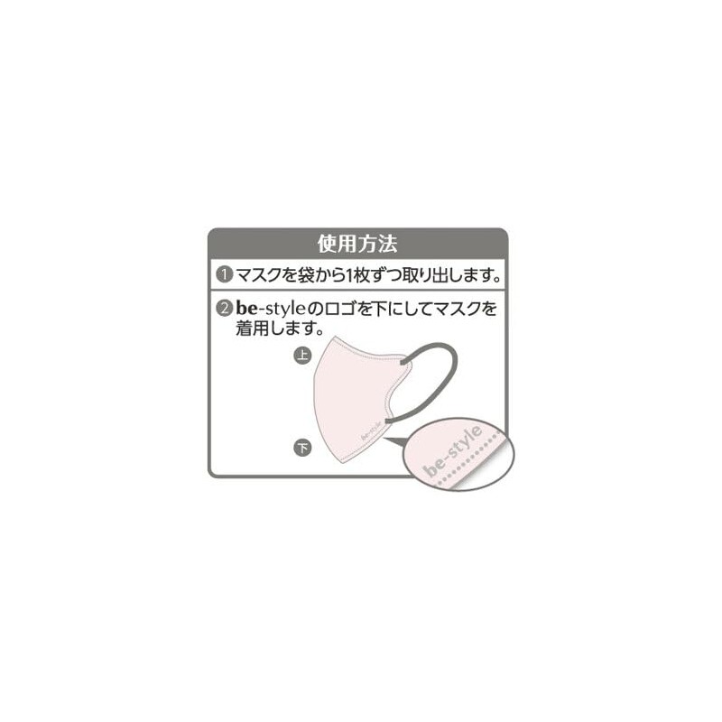 (2個セット) 立体タイプ マスク ふつうサイズ アッシュピンク×グレー ７枚入 マスクケース付き