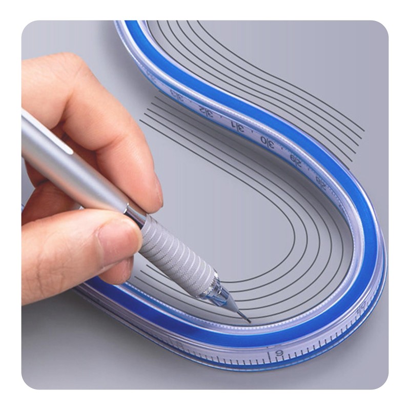 AUXBC 36 Inch Flexible Curve Ruler Graduated Rulers with Inking