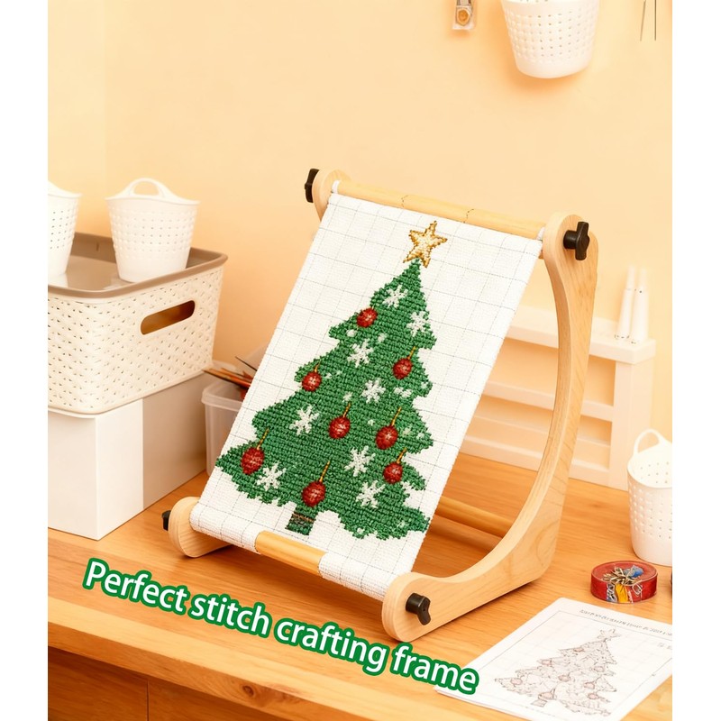 Adjustable Embroidery Hoop Table Stand Holder Needlepoint Stretcher Bars Scroll