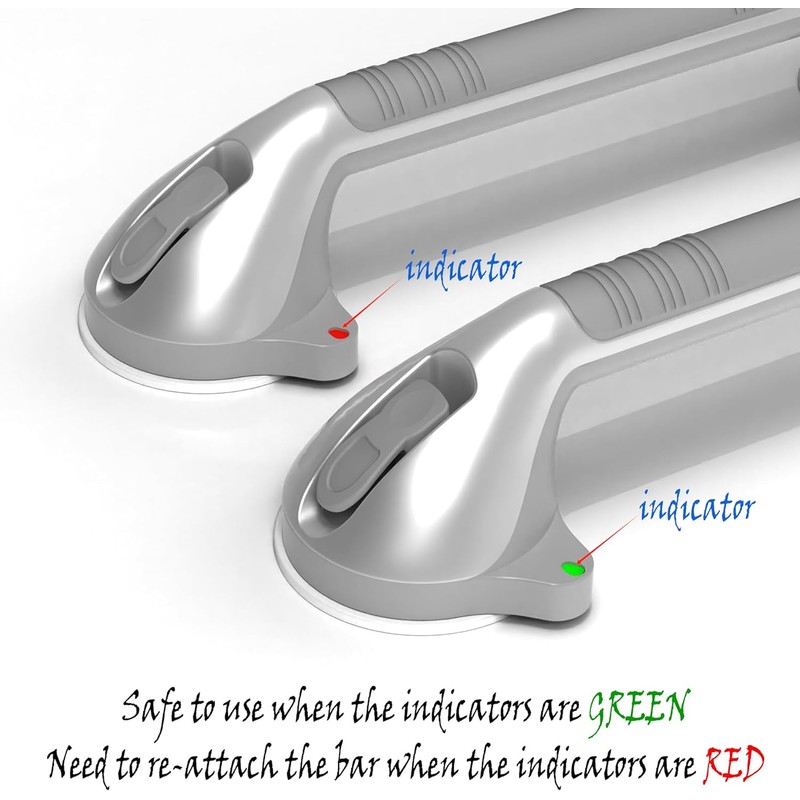 17“ Suction Shower Grab Bar with Indicators, Tool-Free Installation, Steady