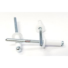 White 3/16" Blind Pop Rivets Aluminum Small Head with Steel Mandrel Fasteners .250 - .375 Grip Range