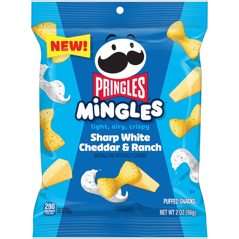 Pringles Mingles Puffed Snacks, Sharp White Cheddar and Ranch, Cheese