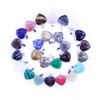 OHPHCALL Natural Stone Heart Pendants Necklace Accessories Jewelry Crafting Set